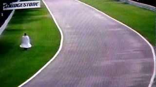 German GP 2000 - man wanders around the track