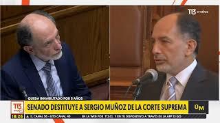 Senado aprueba acusación constitucional y destituye a juez Sergio Muñoz