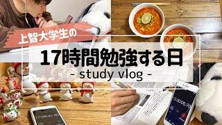 study vlog/17時間勉強する日の過ごし方/5時起床2時就寝