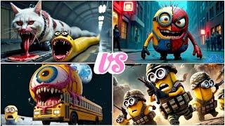 MINION WORM with Kitten Worm️SPIDER MINION EXE️School bus Monster️Soldier Minion