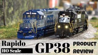 Review: Rapido HO EMD GP38 with DCC & ESU LokSound | NS & CSX with lots of LED Lighting Features!