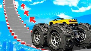 Can CHEAT CAR CLIMB To The HIGHEST OBSTACLE In GTA 5? | GTA 5 MODS