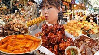 Incheon Market Street food Mukbang, ShoppingTteokbokki, Egg bread, fishcake, Twisted bread, etc