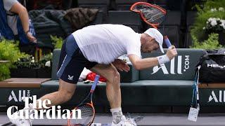 Andy Murray smashes racket after agonising defeat to Alex de Minaur