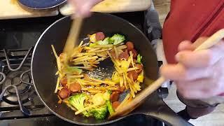 sausage vegetables stir fry cooking show