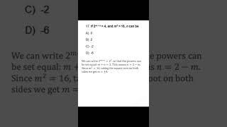 SAT Math EXPONENT problem #shorts