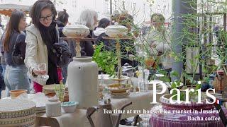 My favorite flea market in Paris & tea time at my house! The gorgeous cafe in the Champs-Élysées!