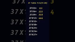 37 times table shoutcut #maths  #tables #shorts