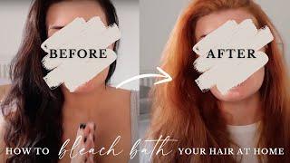 Giving Myself a Bleach Bath At Home - how to remove box dye on super dark hair!