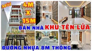 Bán Nhà kế Khu TÊN LỬA ( 4m x 15m ) 1 Lửng, 3 Lầu, Đường Nhựa thông 8m. Có Gara Xe hơi trong nhà.