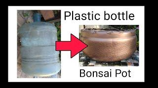 Make Bonsai pot from plastic bottle