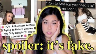 Let’s talk influencers *faking* hauls.