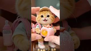 Fluffy plush kitten squeeze — so satisfying and adorable! Ep.138 #relaxing #cute #adorable