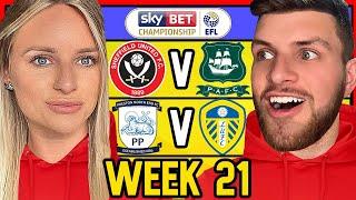 CHAMPIONSHIP WEEK 21 PREDICTIONS