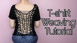 Easy T Shirt Weaving Net Pattern | DIY Shirt Cutting Tutorial No Sewing or Glue