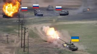 Leopard Tank Destroys Russian Convoy in Surprise Ambush