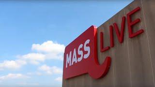 Installing the MassLive signs atop our building in downtown Springfield