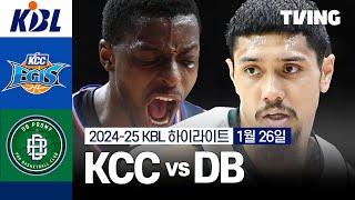 [KCC vs DB] 1/26 경기 I 2024-25 KCC 프로농구 I 하이라이트 I TVING