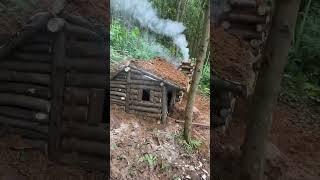 Uncle's cabin is hidden in a dug tunnel #anhfreebushcraft #survival #forestlifeskillsdt