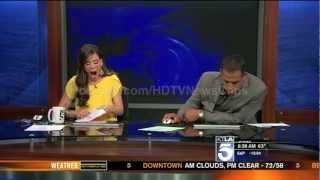 Megan Henderson caught yawning during newscast