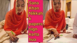 Sana Khan Kay Nikkah nama pa signature .. video got viral