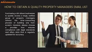 Verified Property Managers Email List for Efficient Marketing