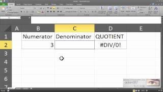 Excel obtain the quotient of number