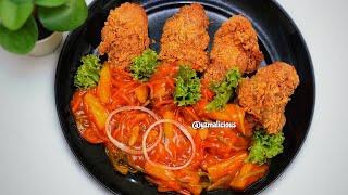 Found a different ways to enjoy Fried Chicken | The sauce is very delightful & so much healthier
