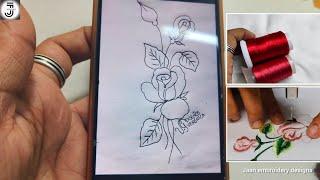 How to Embroider a Shaded Rose Flower - Tutorial | machine embroidery for beginners