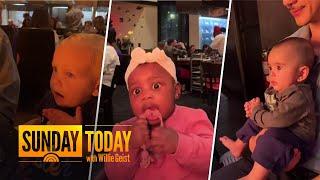 Babies react to fiery hibachi cooking in viral social media trend