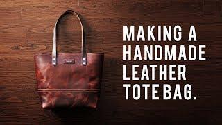 MAKING A HANDMADE LEATHER TOTE BAG - DIY BUILD ALONG - ASMR