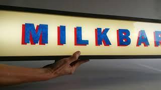 Handcrafted MILKBAR Lightbox Sign – Retro Shadow Text & Tasmanian Oak Frame | LED Lighting Décor
