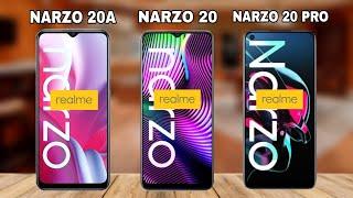 Realme Narzo 20A VS Narzo 20 VS Narzo 20 Pro