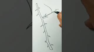 How to draw Rose Thorns #shorts