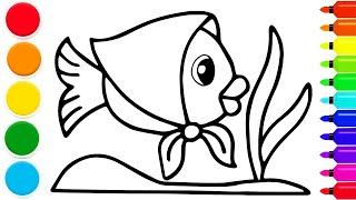 How to draw a fish | step by step