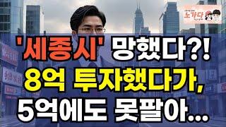 '세종'의 눈물. 전재산에 대출로 8억을 투자했는데, 세입자는 없고, 5억 매물에도 사람들이 안 산다! 유령도시가 되버린 세종시의 충격적인 진실! 부동산 아파트 상가 이야기 노가다