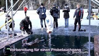 Am Weissensee Andreas Pap Apnoe Weltrekord ‚Tieftauchen unter Eis 15.1.2011 HD1080p