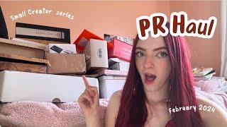 Small Creator PR HAUL  February PR unboxing, free stuff creators get sent, how to get PR 