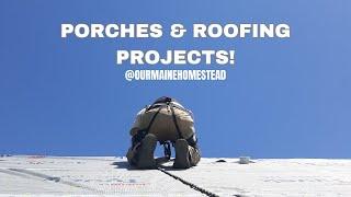 Porch Build // Finishing Out Ceiling Boards // Waterproof Tyvek Roof Wrap // Off Grid Home Build