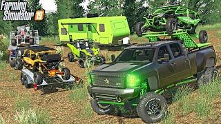 LUXURY CAMPING OFF-ROAD | LIFTED TRUCKS + RZR | FARMING SIMULATOR 2019