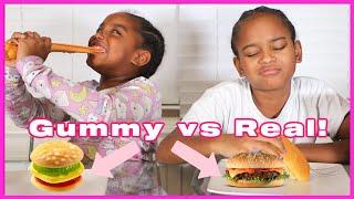 GUMMY FOOD VS REAL FOOD CHALLENGE | YOSHIDOLL