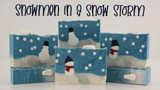 Snowman on a Winter Day: Cold Process Soap w/ Soap Dough Embeds