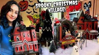 VLOGMAS Day 14!making a SPOOKY christmas village!