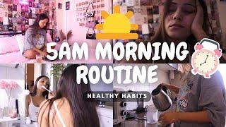 My 5:00 A.M realistic Morning Routine| Waking up at 5AM everyday healthy habits #morningroutine