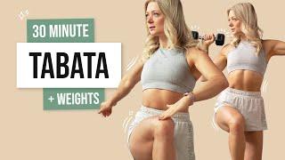 30 MIN TABATA HIIT with Weights - Full Body Strength and Killer Cardio Workout - No Repeat