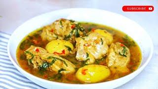 HOW TO MAKE DELICIOUS NIGERIAN STYLE CHICKEN SOUP/ CHICKEN PEPPER SOUP WITH POTATOES/ IFY'S KITCHEN