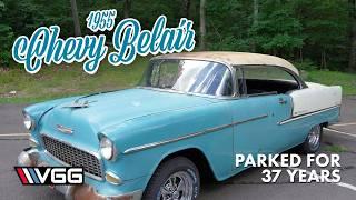 Will This 1955 Chevy Belair RUN AND DRIVE After 37 YEARS Parked In A Garage? Day With Derek!