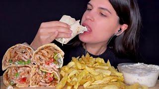 ASMR | GYRO WRAPS, FRIES & FETA SAUCE | EATING SOUNDS | MUKBANG