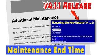 v4.1.1, Maintenance End Time Today in eFootball 2025, New Version Update, Fixes, Bugs