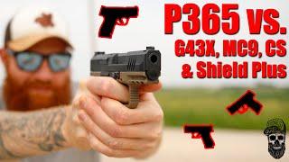 On The Range: Sig P365 vs Shield Plus, Canik MC9, Glock 43X, Staccato CS